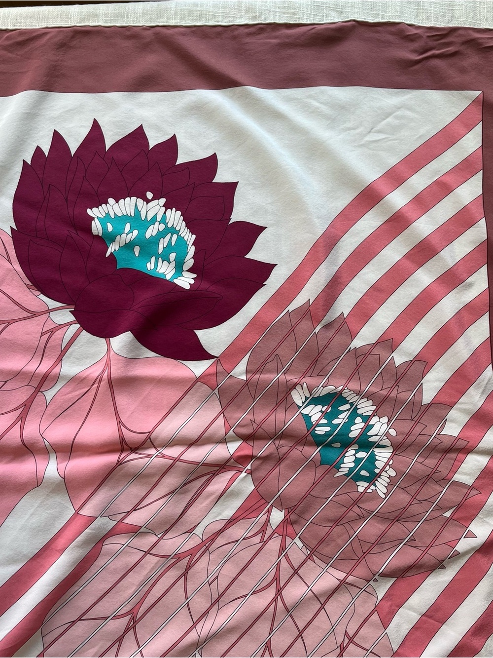 70s French Silk Bandana - Large 35x35" - Picture 8 of 15
